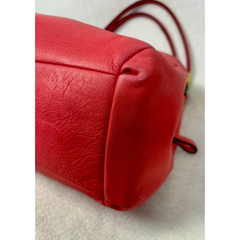 Coach Madison Phoebe Shoulder Bag in Pink/Dahlia Pebble Leather with Scarf - Picture 8 of 16